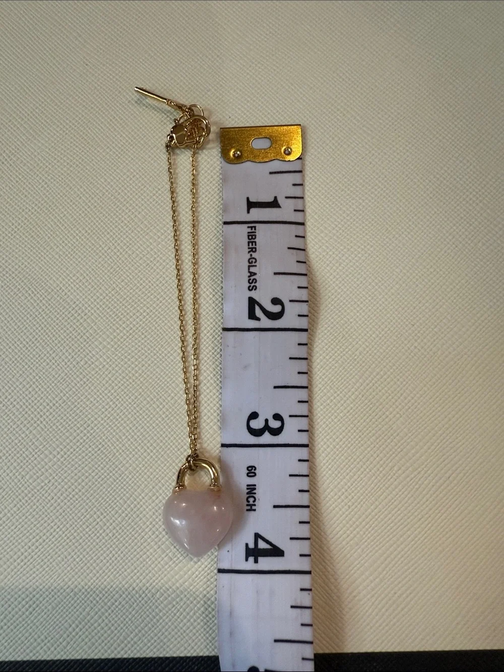 Kate Spade Gold Chain Heart Pendant bracelet in Pale Pink - Picture 1 of 2